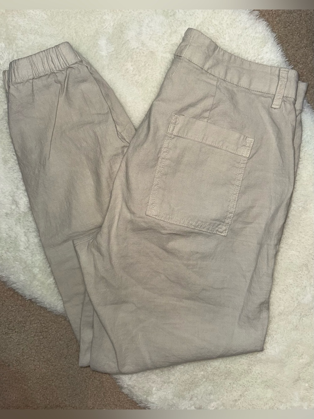 Frank & Eileen Jameson Utility Jogger Pants in Beige Women’s size 8
